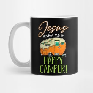 Jesus Makes Me a Happy Camper Christian Believer Mug